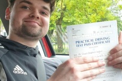 Ethan passed his driving test the first time, with only one driver fault
