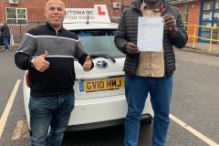 Well done Moshood for passing your driving test