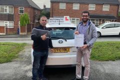 Mohammed passed his automatic Driving Lesson